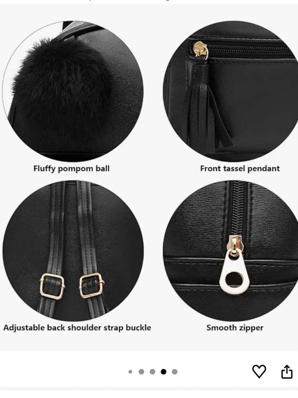 Black Mini Backpack - Sleek Everyday Backpack